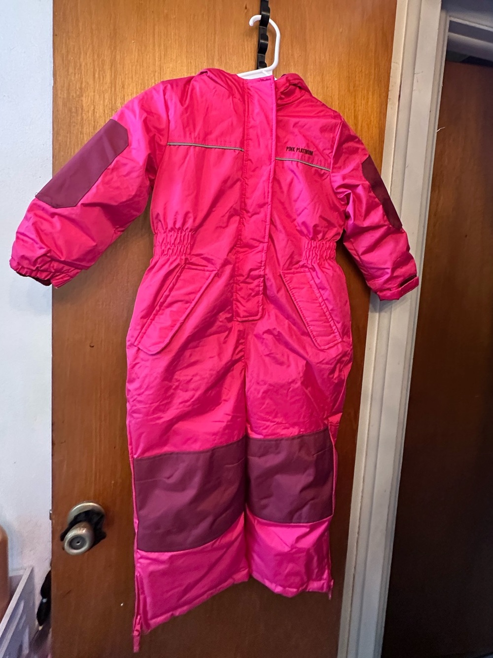 Pink Platinum Bright Pink and Maroon Kids Snow Suit